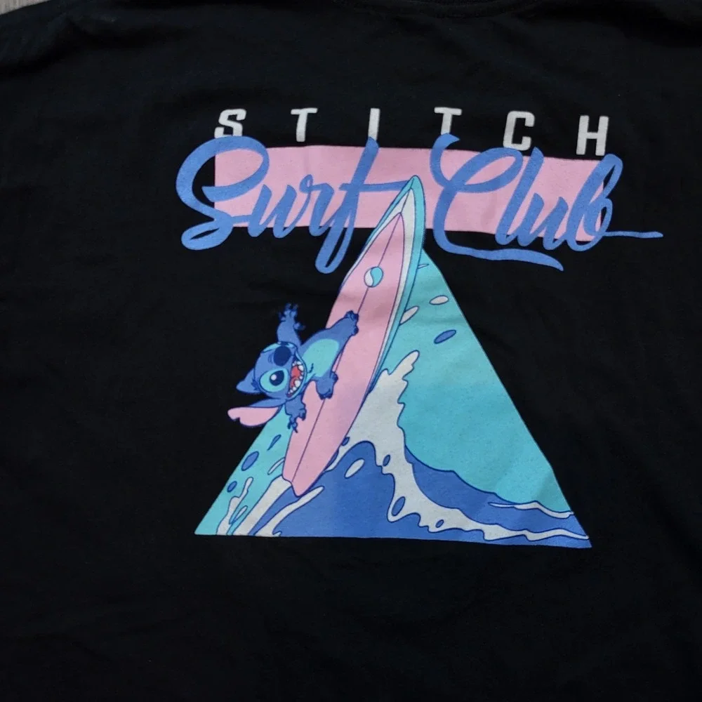Disney‎ Lilo & Stitch Crop Top T-Shirt Women's Sze M Black